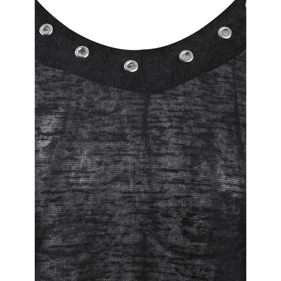 Plus Size Metal Eyelet Goth Punk T-Shirt Dress - Picture 2 of 8